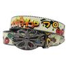 Croatian Rhinestone Graffiti Leather Y2K Belt: Versatile European & American Style
