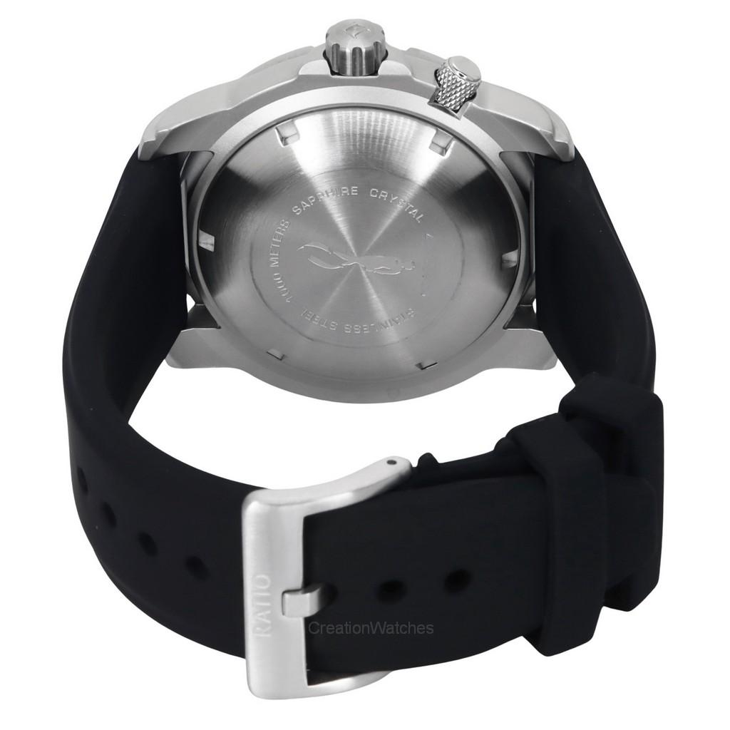 RATIO FreeDiver Version 02 Helium Safe 1000M Saphir Automatik Schwarzes Zifferblatt 1068HA90-34VA-BLK-V02 Herrenuhr