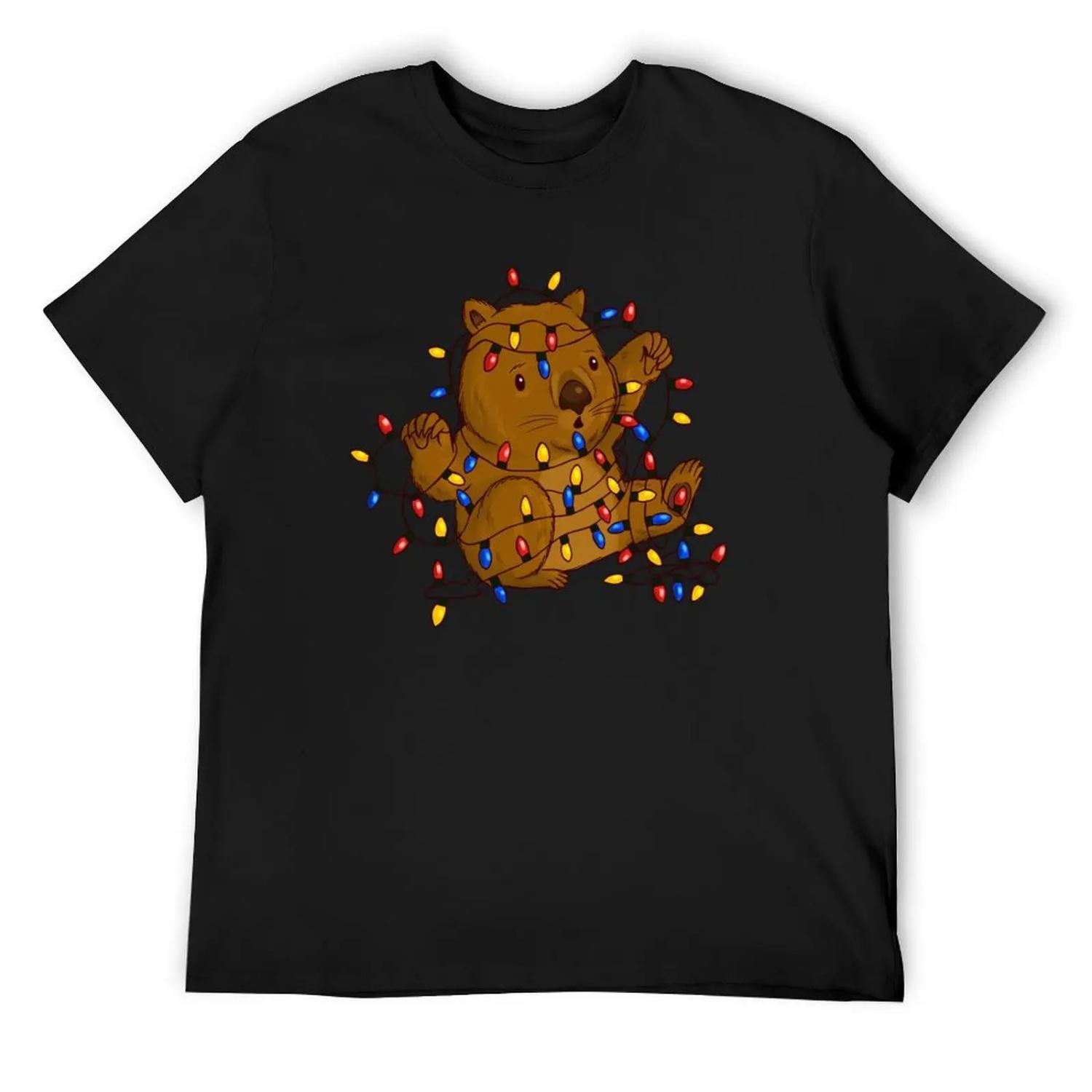 Christmas Wombats T-Shirt hippie clothes cute clothes blacks T-shirts man t shirt men S