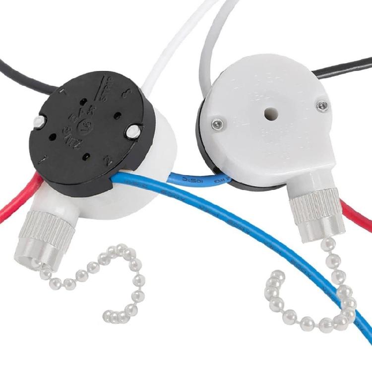Interruttori a tirante a 3 velocità e 4 fili Interruttori per ventola e luce Parte di ricambio Plastica ABS