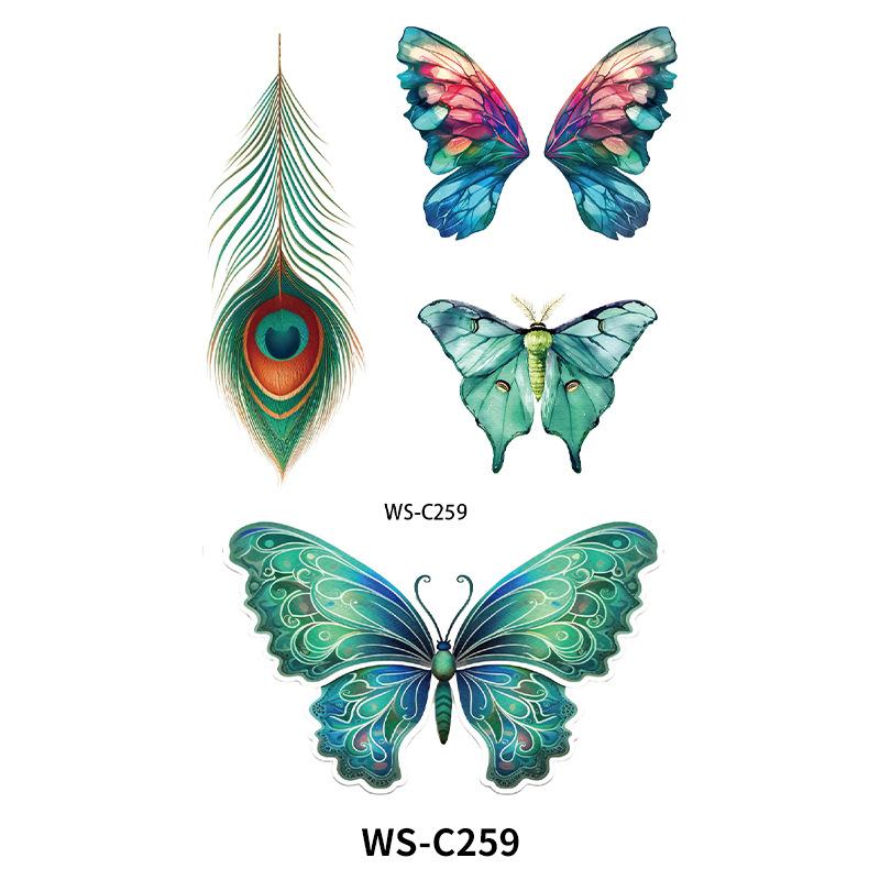 New Colored Butterfly Ins Style Tattoo Stickers Waterproof Arm Advanced Stage Performance Makeup Face
