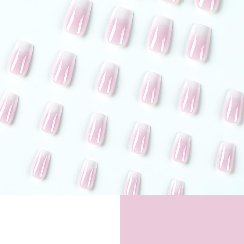 Punte Unghie French Ombre Bianche Press-On - Manicure Rimovibile, Indossabile