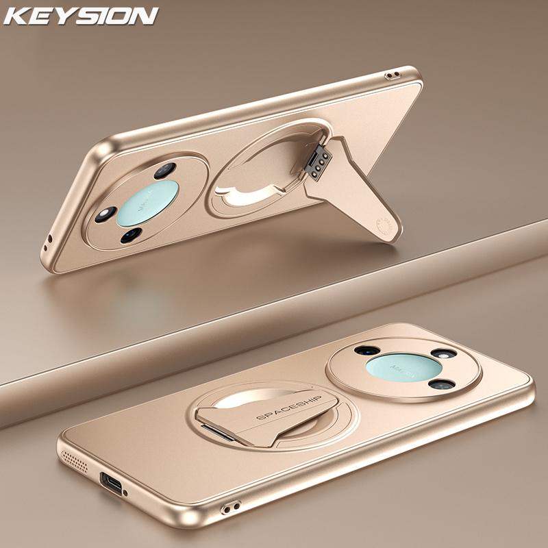 KEYSION Magnetic Phone Case for HONOR X9d 5G X9c Smart Metal Paint Upright Kickstand Shockproof Cover for Honor Magic 8 7 Lite 5G