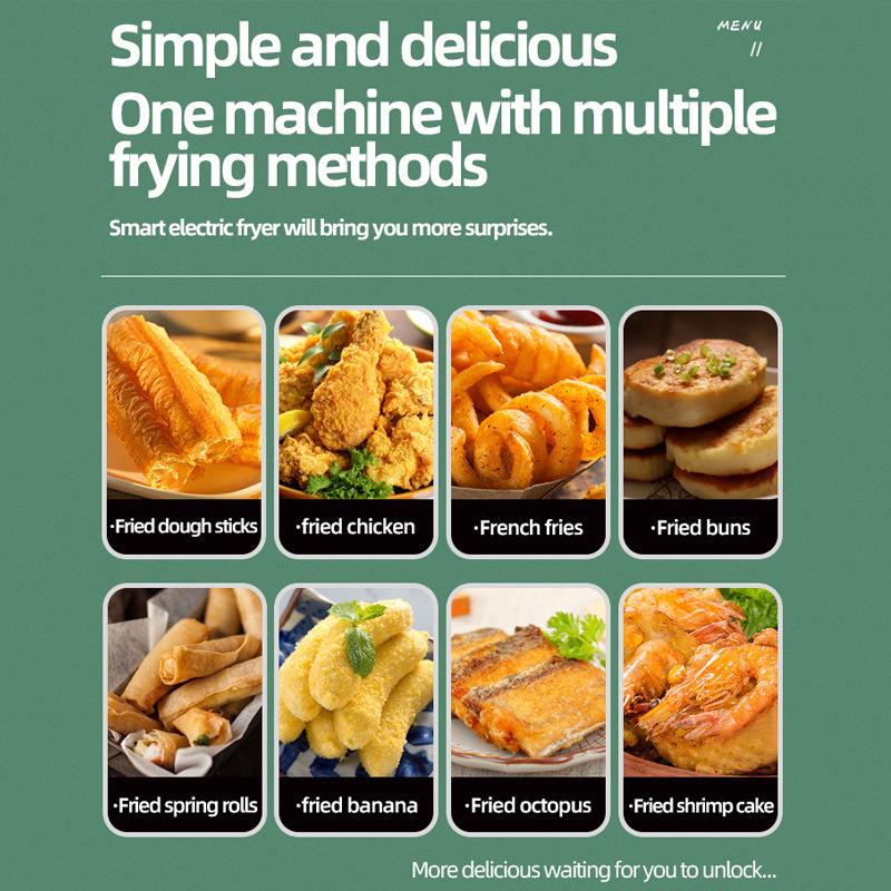 Integrated Self-Heating Household Deep Fryer for French Fries & Fried Dough Sticks