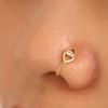 5 Pcs Nose Ring Hoops for Women Geometry Heart Rhinestone U Shaped