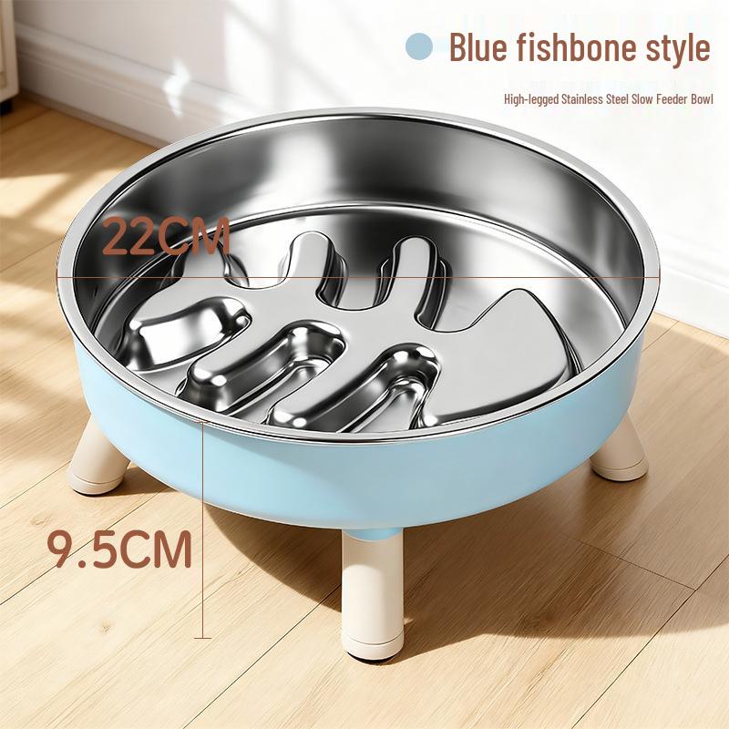 Stainless Steel Non-Slip Slow Feeder Bowl for Pets - Large Capacity for Dogs and Cats