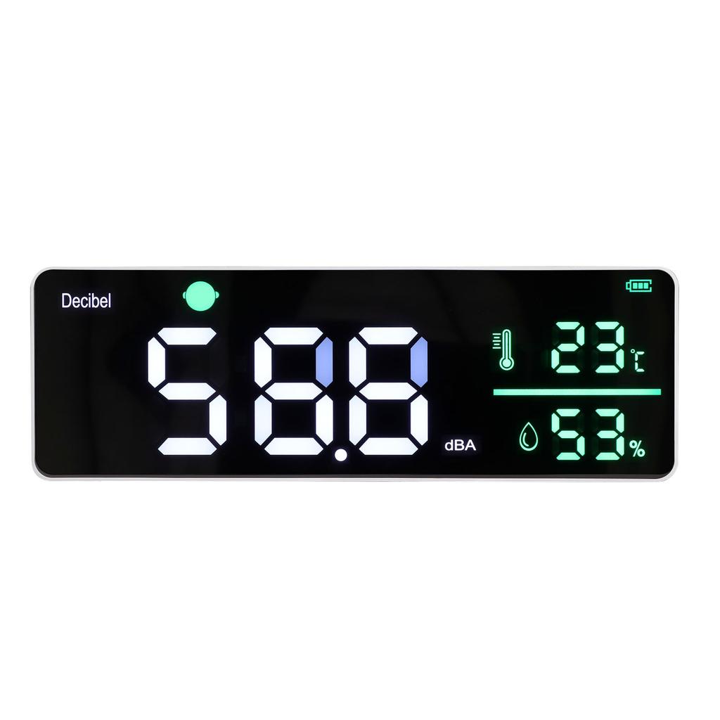 Wall Hanging Sound Level Meter 11in Large LED Display Screen Temperature Humidity Meter for Classroom