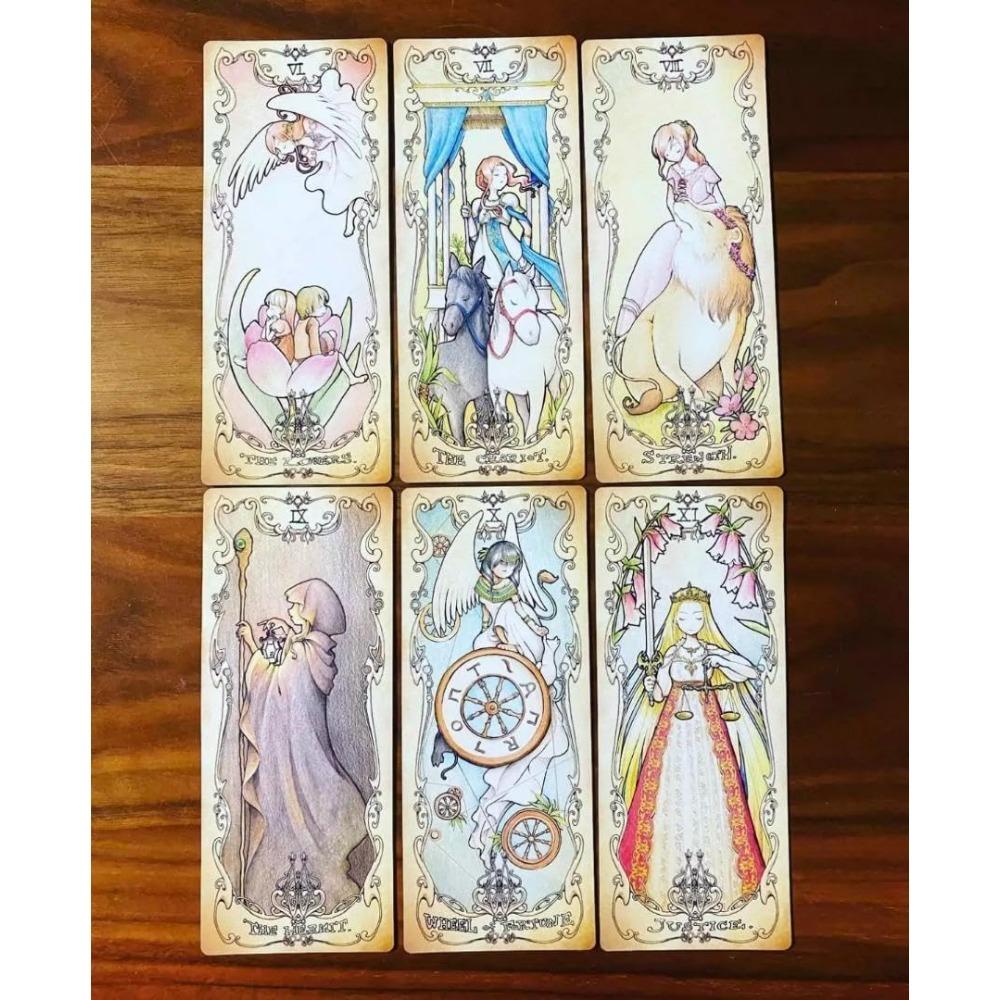 Low Scare Tarot 12*5,5 cm 78 stk Kort Legg til The Language of Flowers i hemmelighet Japansk anime-stil tegneserie-tarotkort