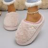 Thick Sole Plush Winter Slippers for Women Indoor House Chunky Platform Fluffy Slippers Woman Non Slip Warm Couples Cotton Shoes