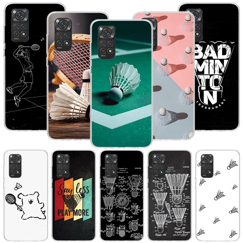 Badminton Sport Phone Case For Xiaomi Redmi Note 13 14 15 Pro Plus 12S 12 14S 11S 11E 10 10S 11 11T 5G 4G Cover Coque Redmi Note