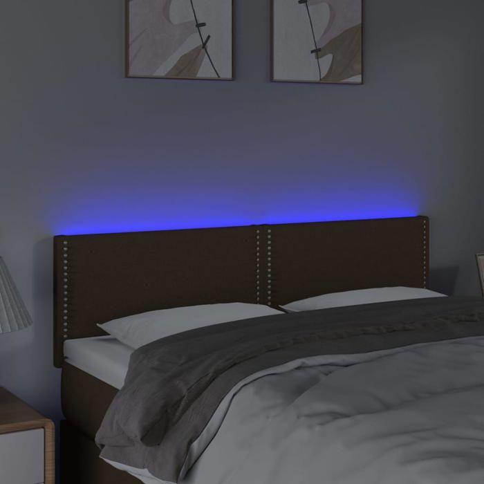VidaXL LED Headboard Bedroom Furniture Double Bed Accessory Head of Bed Frame Interior Dark Brown 3121473