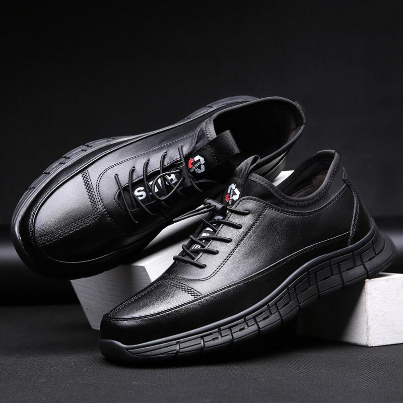 

Мода Мода Повседневные Увеличение Коровья Кожа Кроссовки для Женщин Черный Весна Осень Новый Дизайнер Платформа Спортивная Обувь Кроссовки Мужские 38