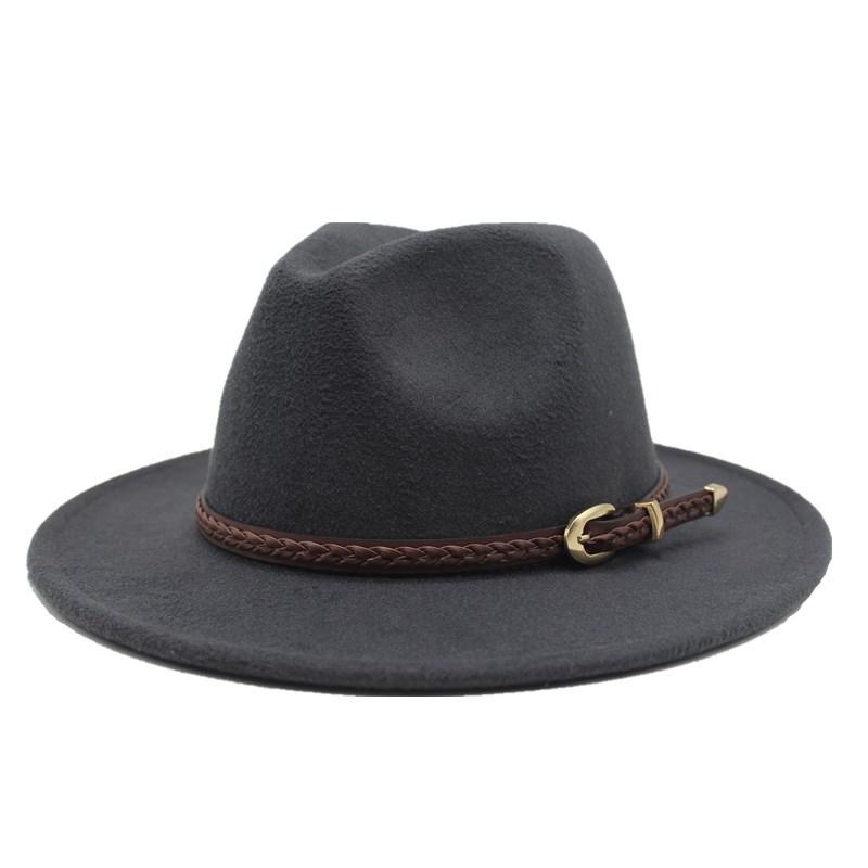 Wish Woolen Hat Big Brim Black Jazz Hat