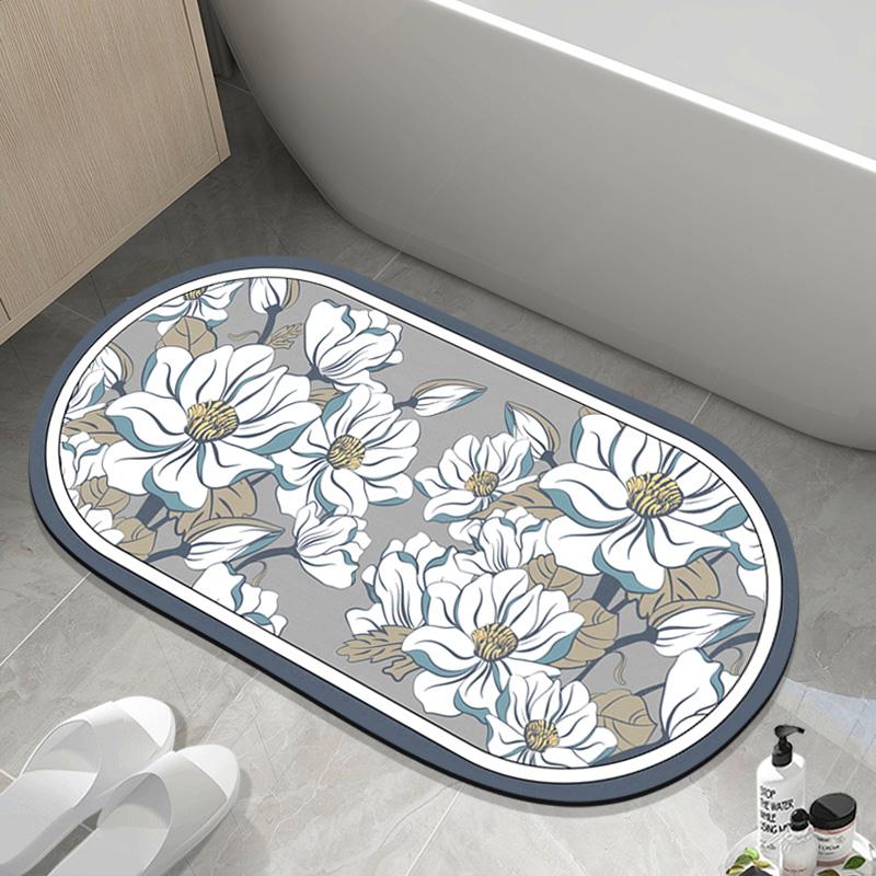 Bathroom absorbent floor mat, bathroom door, diatom mud door mat, toilet, toilet non-slip foot mat, bathroom carpet