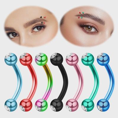 Sıcak Satış 316 Paslanmaz Çelik Renkli Dambıl Elmas Kaş ve Göbek Takısı