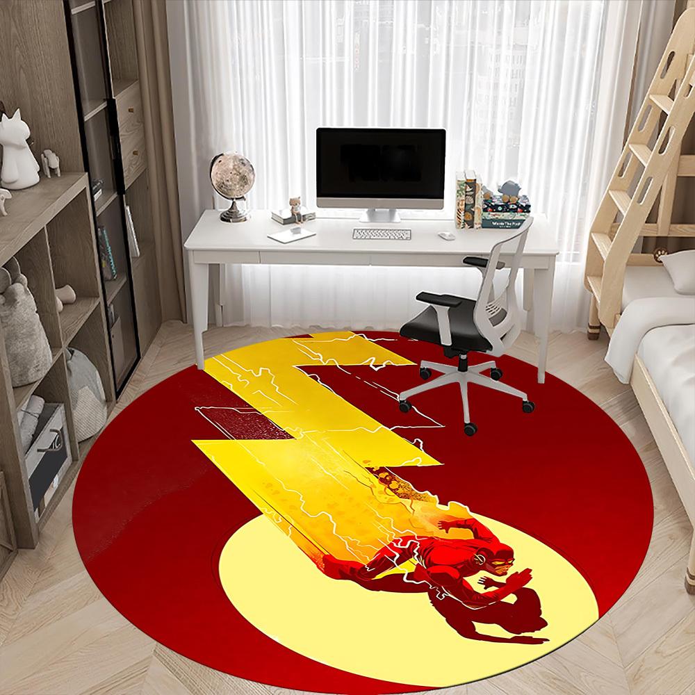 1pc Flash Speed Office Round Area Rug, Under Office Chairs Bedroom Living Room Home Decor, Room Deco, Available In Various Sizes