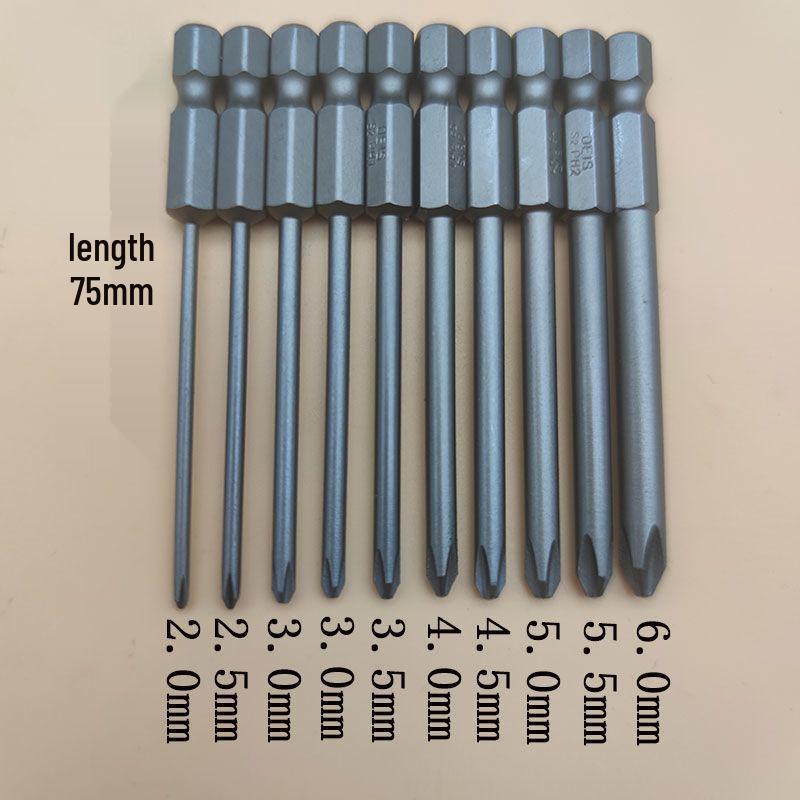 Strong Magnetic S2 Alloy Steel Phillips Screwdriver Bit, 1/4" Single-Head, Extended for Electric/Air Screwdrivers, Model PH012