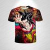 Japanese Anime Dragon Ball Z 3d Print Cute Kid Goku Sitting Sky All Over Print T-Shirt Fashion Kids Adults