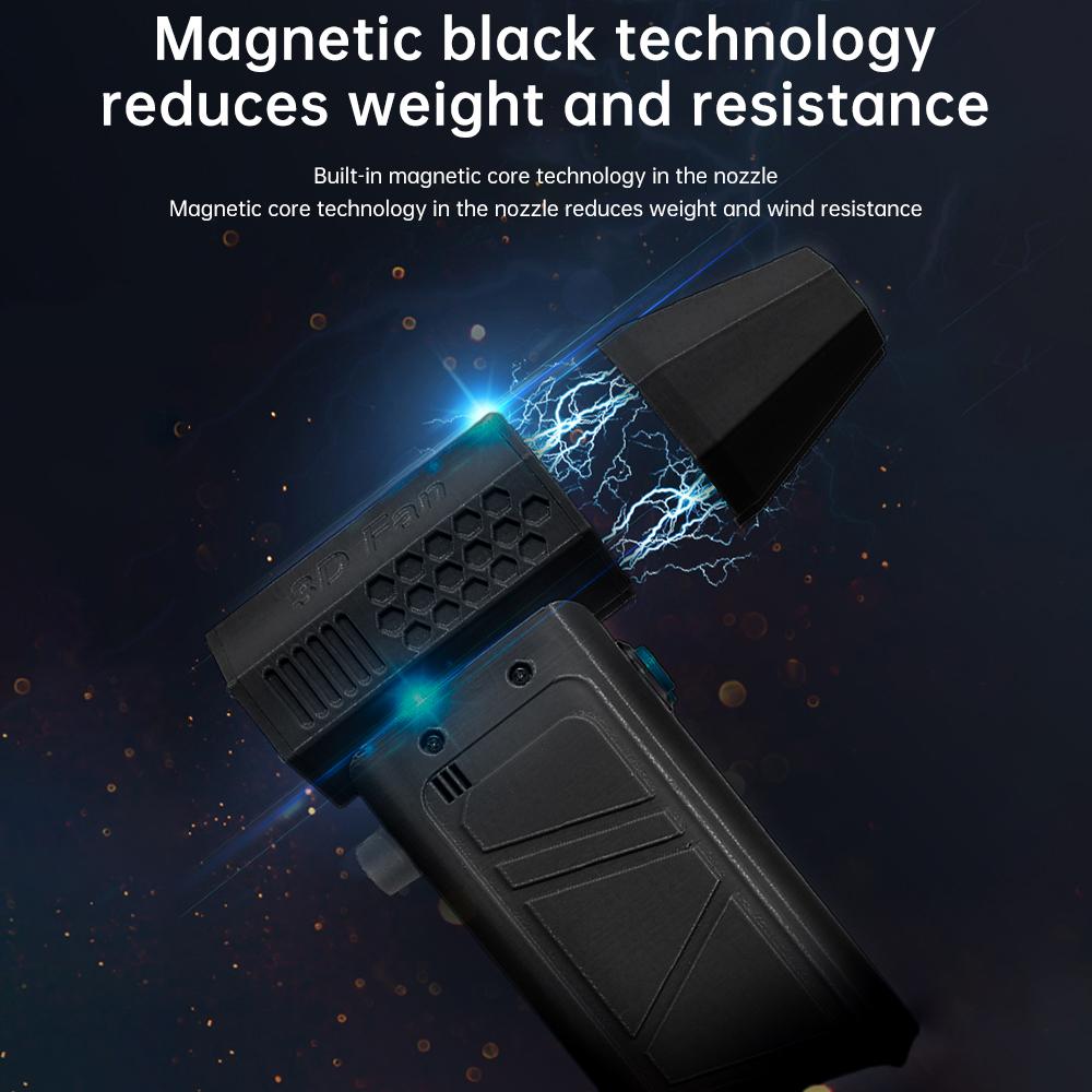 140,000 Turbo RPM Turbo Fan Infinitely Variable Brushless Motor 62m/s High-speed Handheld Violent Fan with Power Display