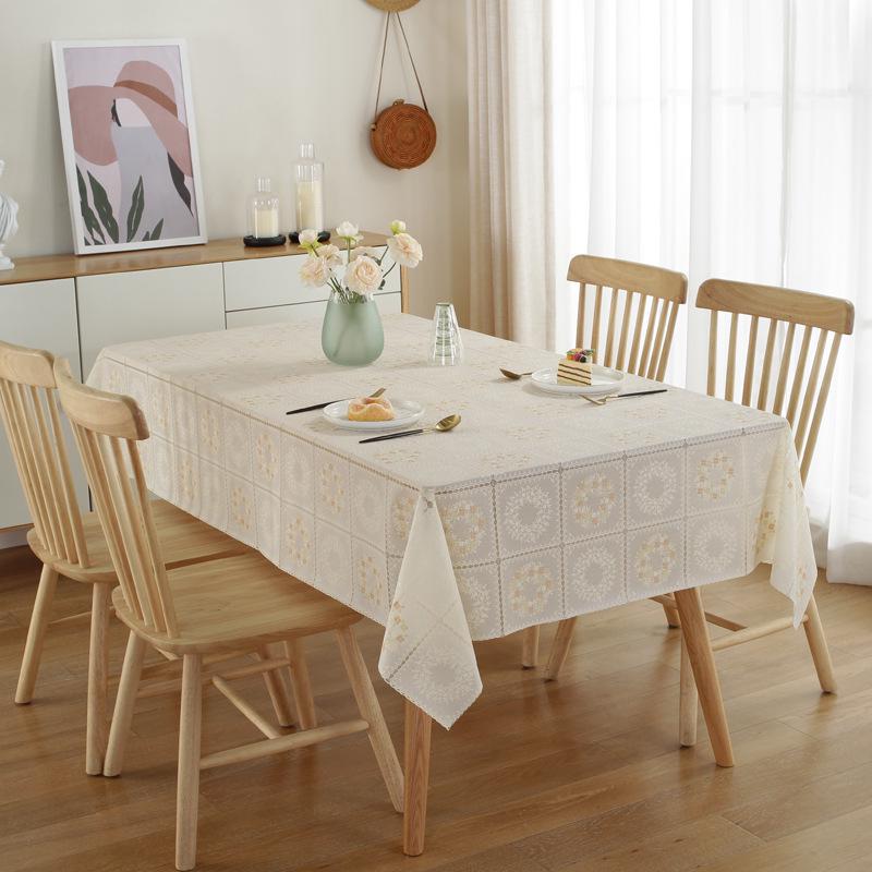 Internet Famous Waterproof & Heatproof PVC Tablecloth - Oilproof, Wash-free, Rectangular Dining & Coffee Table Mat