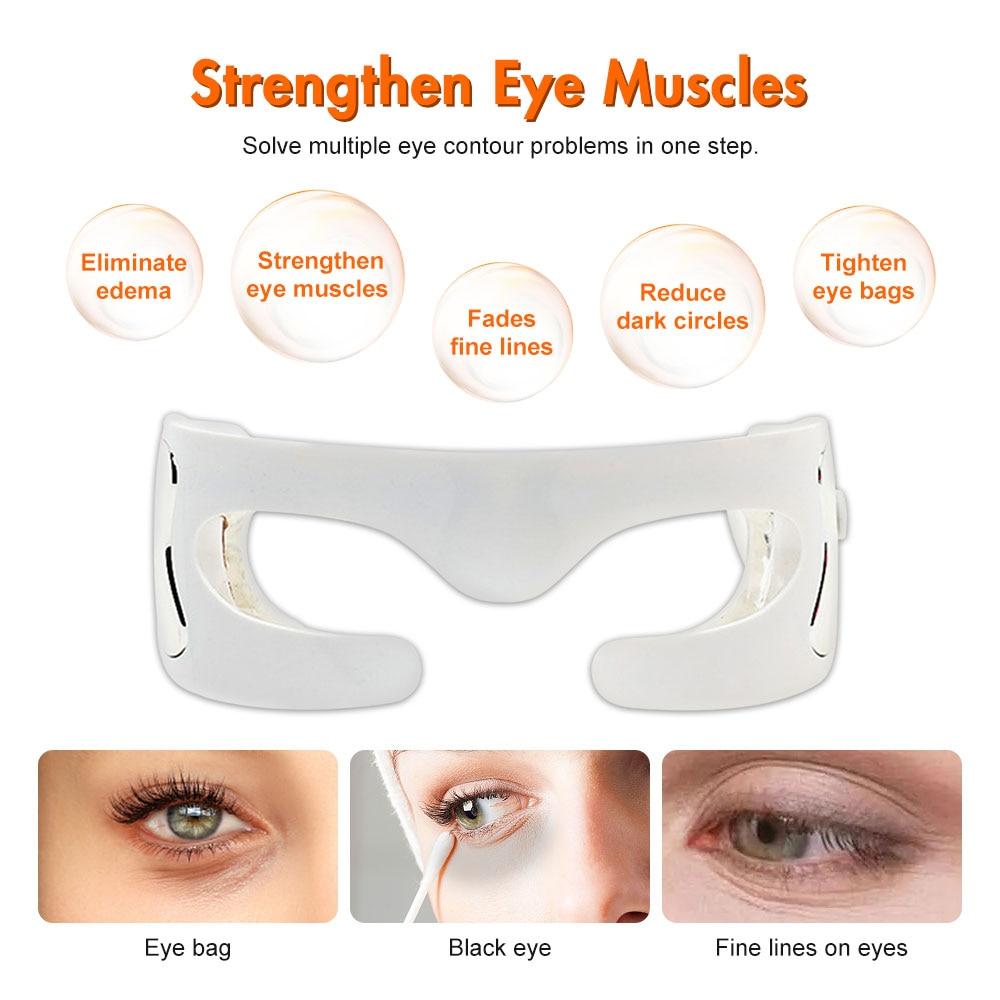 630nm Red Light Heat LED Light Face Eye Mask 3D Eyes Massage Mask Eye Bag Removal Wrinkle Fatigue Relief Skin Care Beauty Device