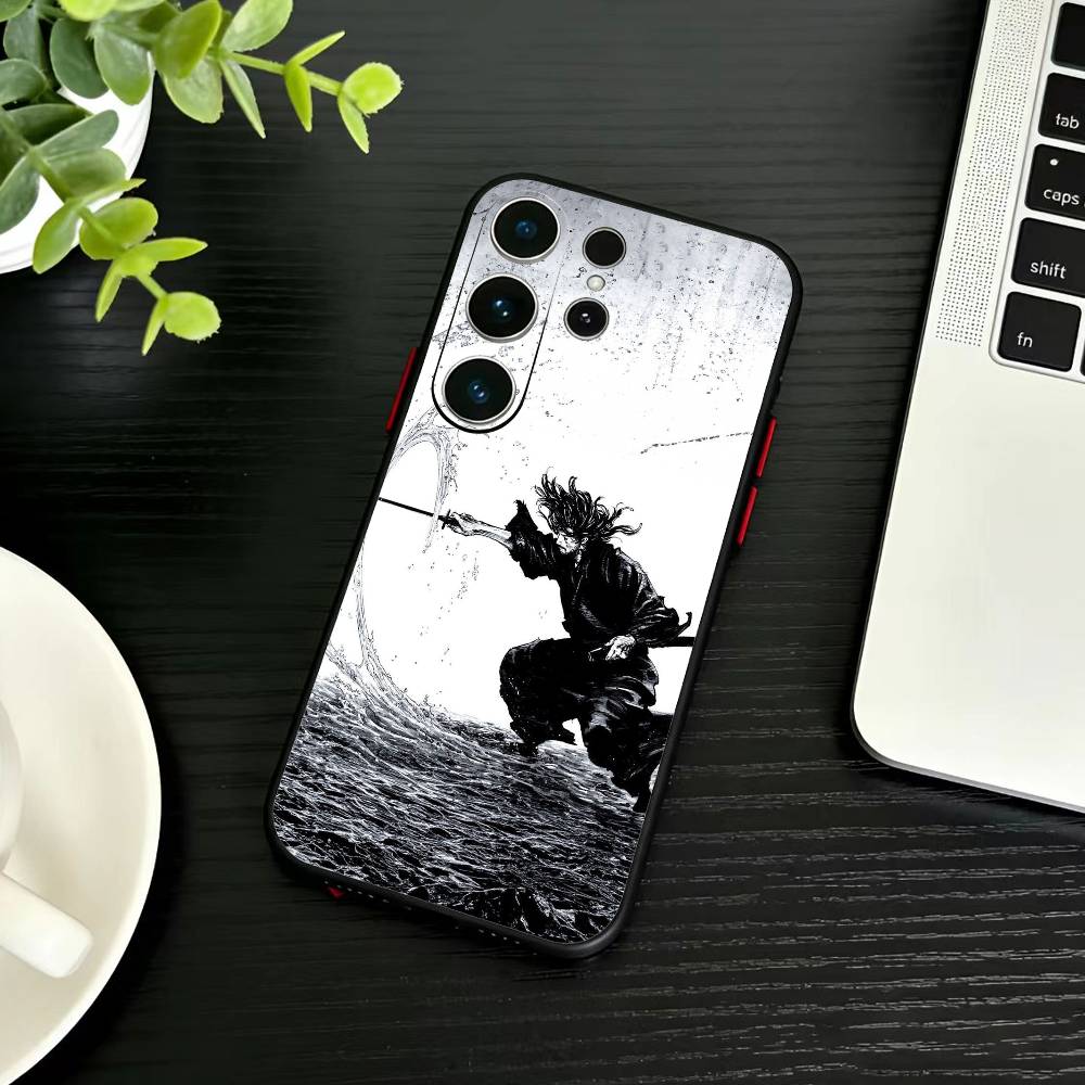 Miyamoto V-Vagabond M-Musashi Phone Case For Samsung S26,S25,S24,S23,S22,S30,S21,Ultra,Plus,FE 5G Black Soft Cover