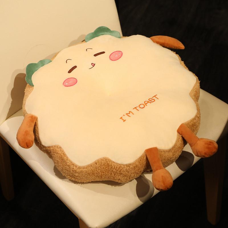 Chair Toast Cartoon Cushion With Soft Plush Material For Decor Home