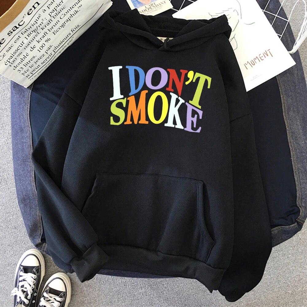 I Don't Smoke Street Printing Hoodie Unisex Personalitate Hip Hop Casual Hoodie Crewneck Fleece Pulovere Sport Cald Hoodie Unisex
