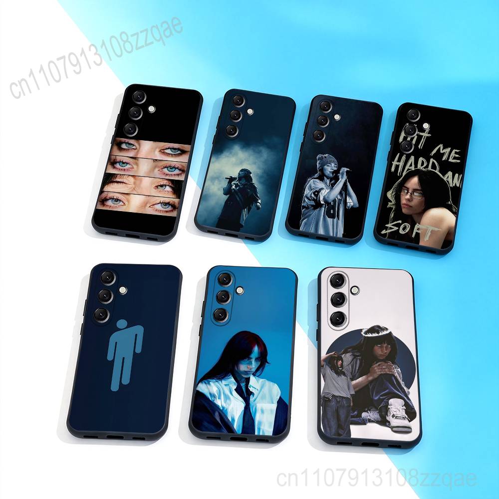 B-Billie-lovely E-Eilish Phone Case For Samsung Galaxy A 22,71,53,52,51,72,73,5G,Note,J7,8,9 Soft Black Cover