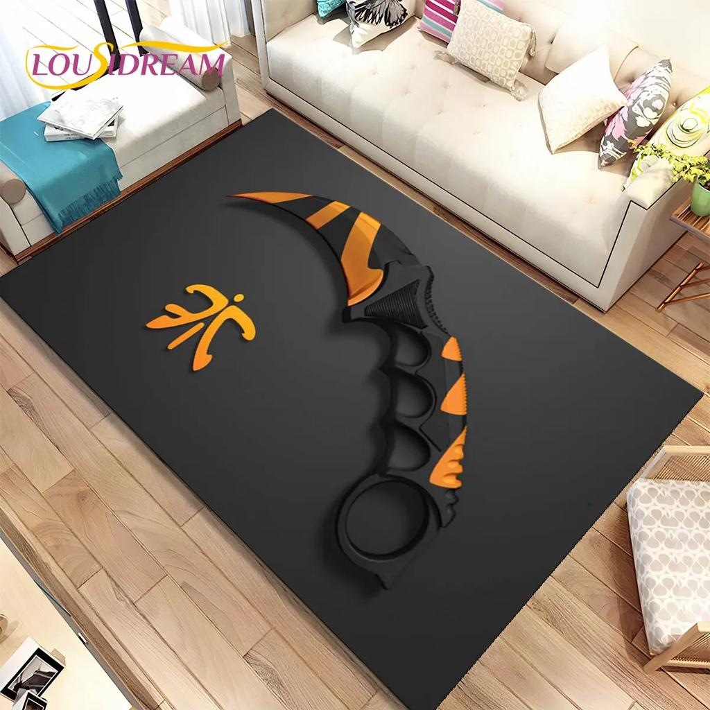 CS,knife,Swiss Knife Sword Games Area Rug,Carpet Rug for Home Living Room Children Bedroom Sofa Doormat Decor,Non-slip Floor Mat
