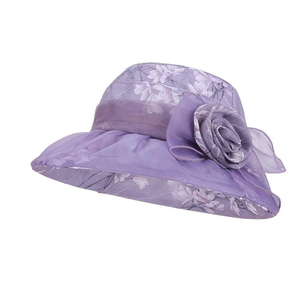 Folding Thin Bow Sunshade Cap Breathable Sunscreen Basin Hat Floral Fisherman Hat Outdoor