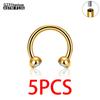 1/5/50Pcs G23 Titanium ASTM-F136 Piercings Nose Ring Internal Thread C Rod Zircon Body Jewelry For Women