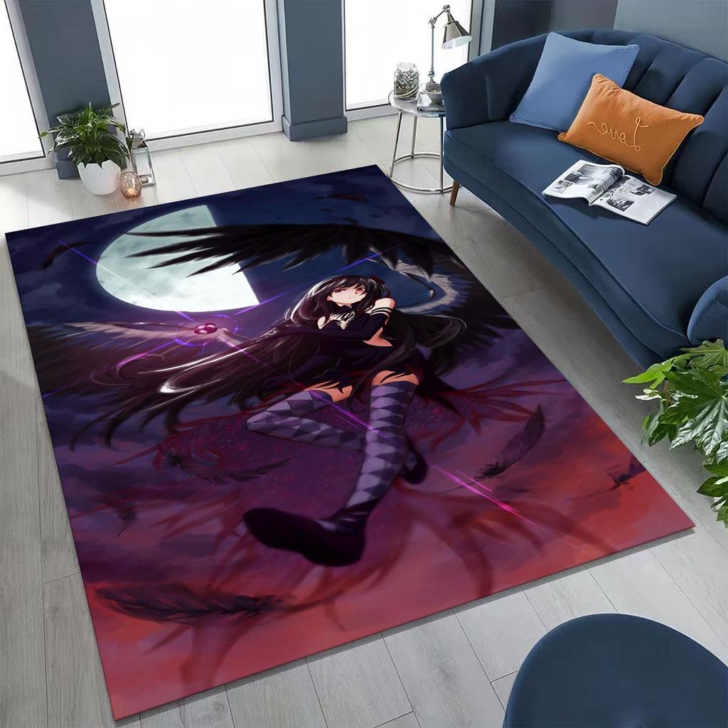 Cartoon Puella Magi Madoka Magica Girl Anime Rug for Bedroom Living Room Sofa Home Doormat Decor,Large Kids Non-slip Floor Mat