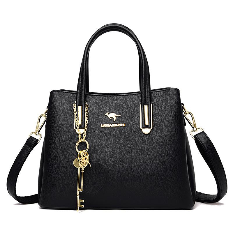 Large capacity three-layer women's fashion handbag simple women's bag new messenger bag shoulder bag