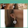 Flower Stylish Resin Earrings Modern Geometric Design Perfect For Street Snap