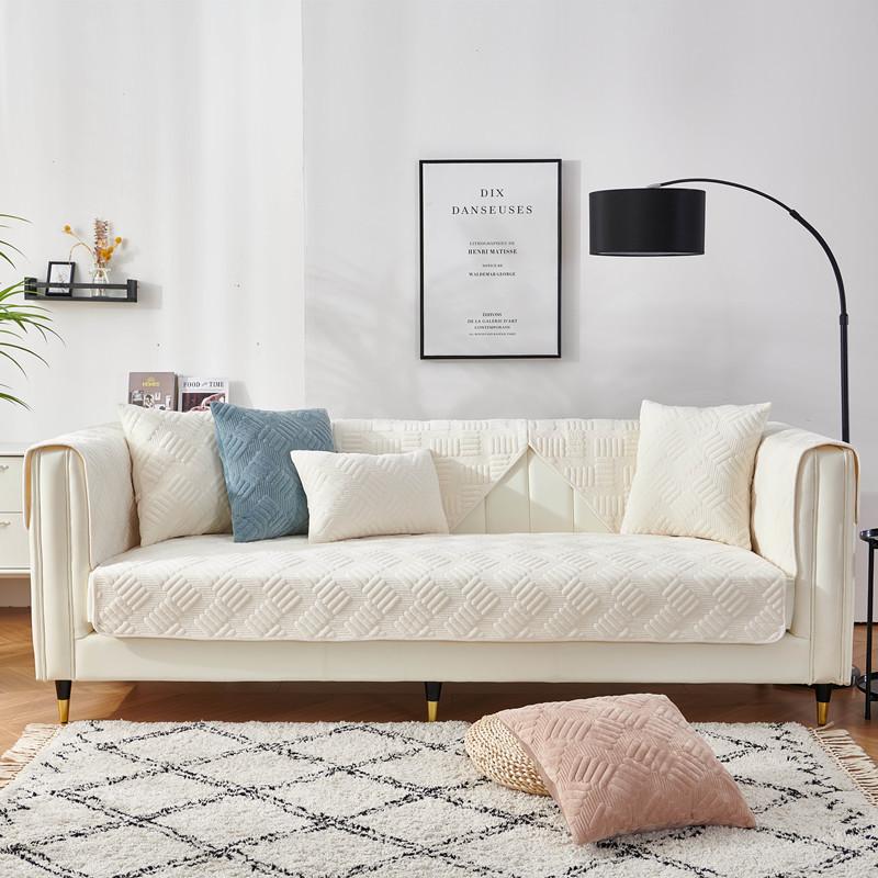 Thicken Plush Sofa Cover Solid Nordic Universal Sofa Back Towel Anti -Slip Combination Couch Cushion Slipcovers For Living Room