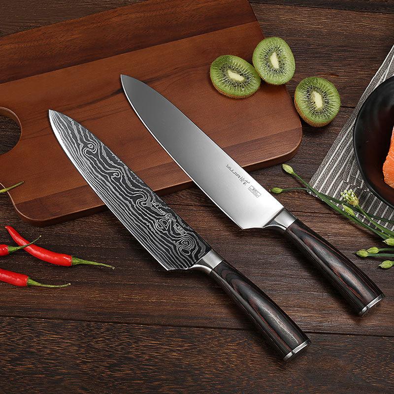 YUJIA Kuchyňský nůž Nerezový nůž Japonský kuchyňský nůž Santoku Losos Sushi Nůž