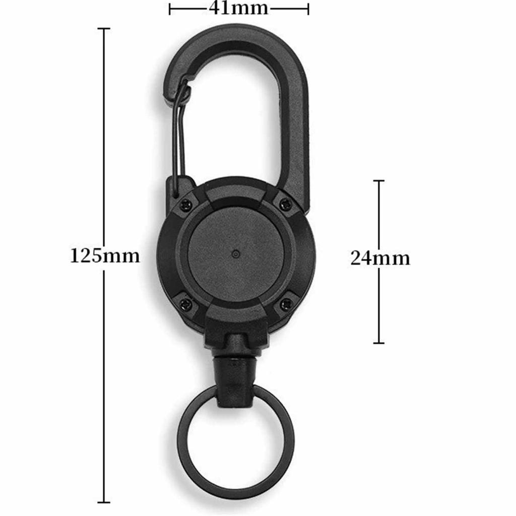 Backpack Key Hanging Buckle – Telescopic Steel Wire Rope, -Loss Bracelet, Easy-Pull Buckle for Outdoor Fishing & Hiking