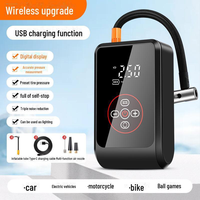 Pompă de aer pentru anvelope auto digitală wireless mini portabilă