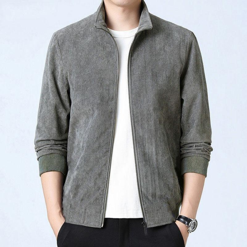 Moda Uomo Giacca Larga Casual Tinta Unita Primavera Autunno Coreano Abbigliamento Maschile Versatile Traspirante Manica Lunga Zip Cardigan Cappotto
