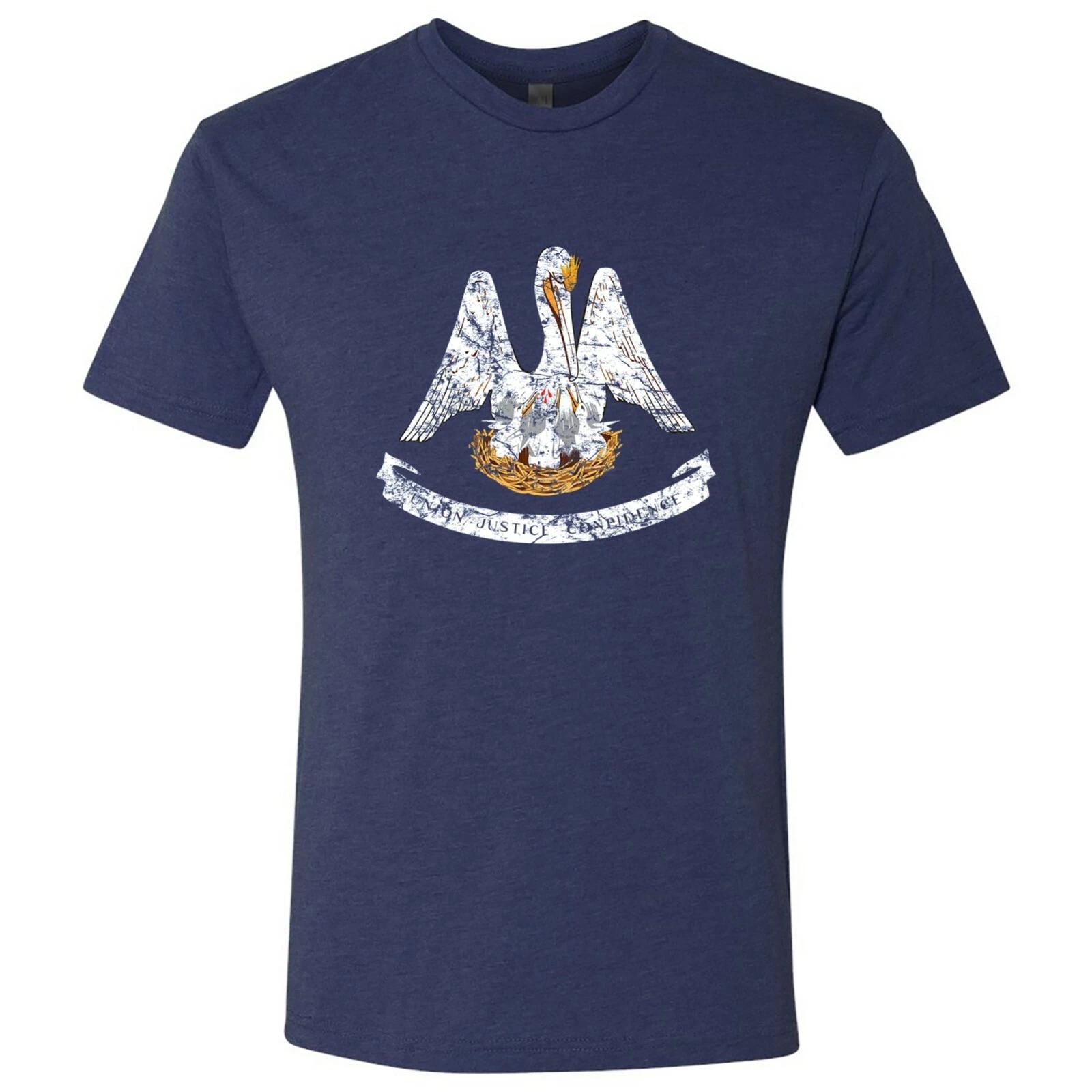 Louisiana Flag State Pride Triblend Mens T-Shirt - Vintage Navy 2XL