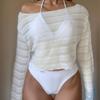 European and American Mesh Long-sleeved Blouse Beach Bikini Three-piece Women's Swimsuit