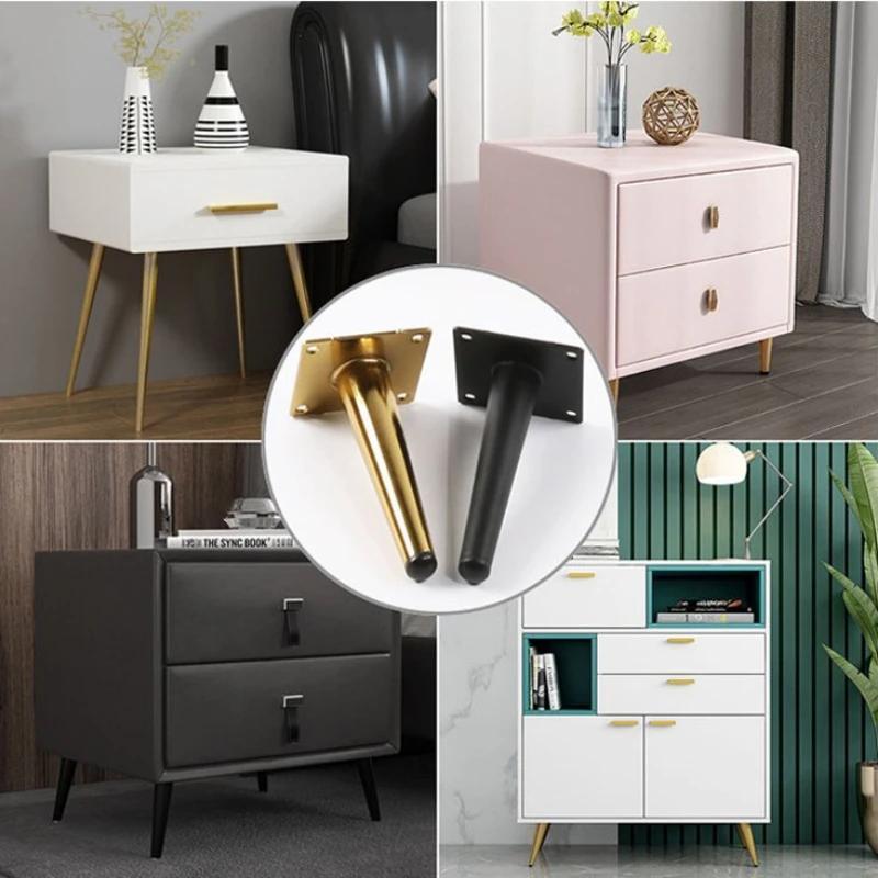 4pcs 15cm/5.9inch Sofa Legs Round Solid Metal Furniture Legs Sofa Replacement Legs Perfect Mid-Century Modern Sofa Couch Bed Coffee Table