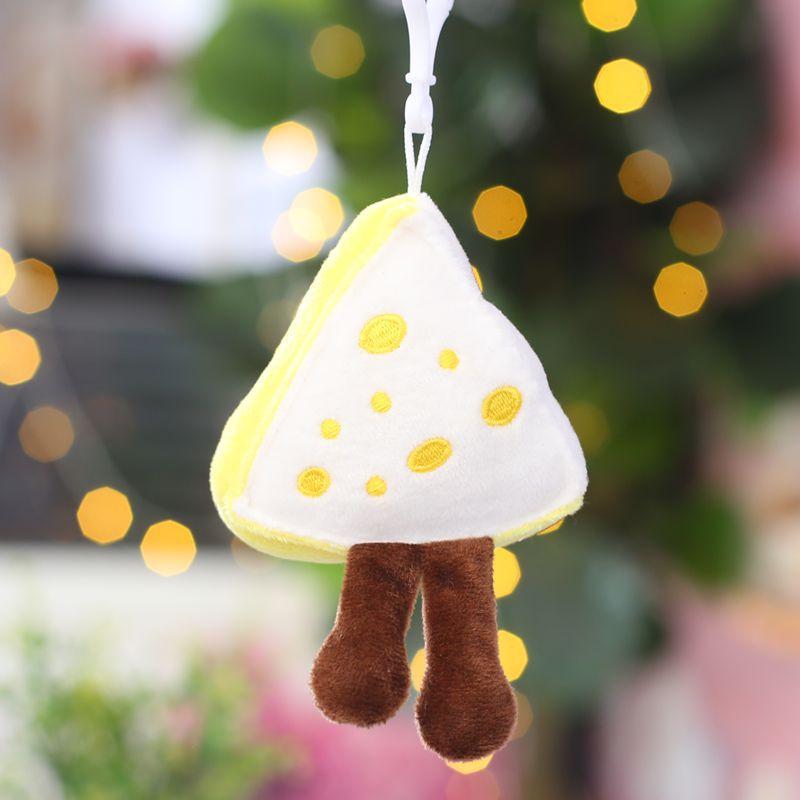 

Cheese Cheese Schoolbag Burger Pendant Car Doll Cute Plush Children s Ornaments with Doll Keychain Sandwich weighs 30g