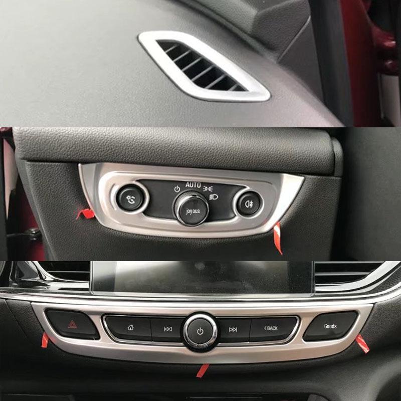 Suitable for 2017 Buick Regal interior parts like armrests, door handles, gear shift panels, and steering wheel trim.