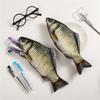 Creative Funny Fish Shaped Pen Bag Pens Crucian Carp Pencil Case Funny Student Stationery Supplies Storage Pens Organizer