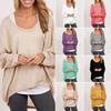 Elegant Women Plus Size Long Sleeve Pullover T-shirt With Loose Baggy Casual Fit
