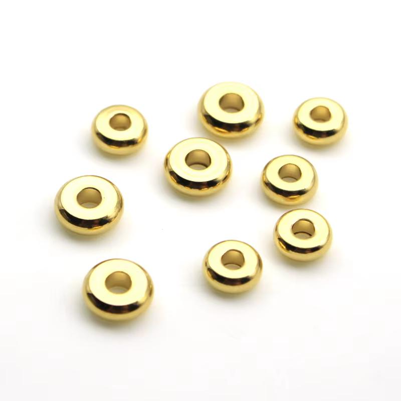 20Pcs 4/5/6/8mm Stainless Steel Round Flat Rondelle Spacer Beads Metal Loose Abaci Beads Charms for Jewelry Making Accessories
