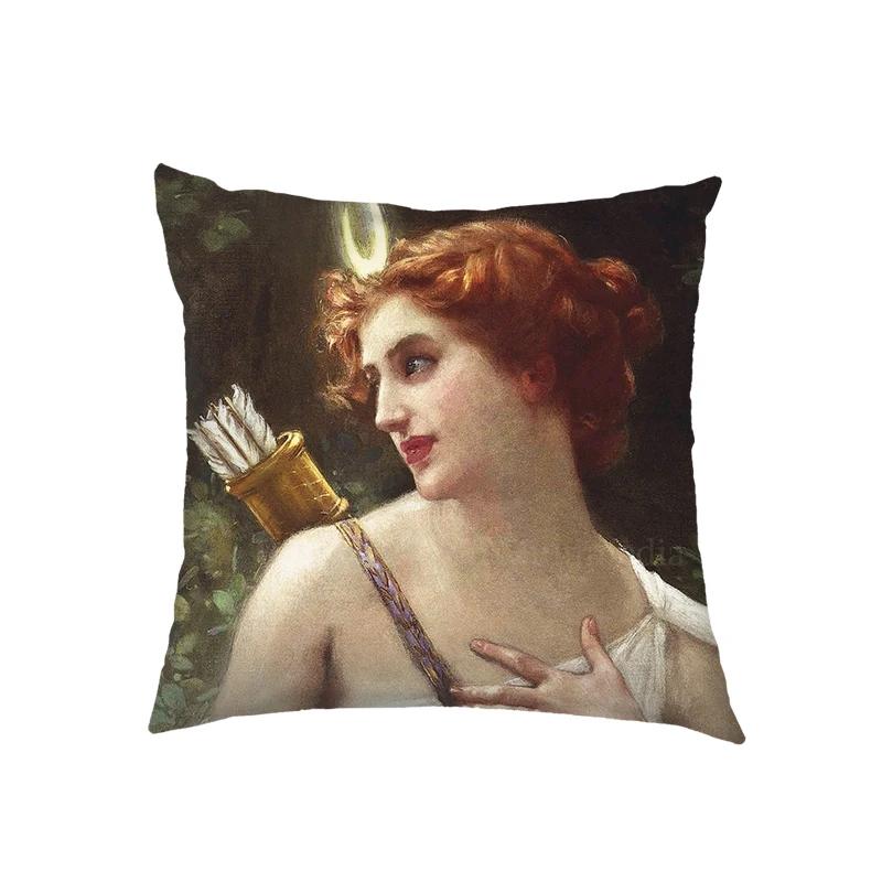 Artist John William Waterhouse Cushion Cover Religious Goddess Angel Pillowcase for Sofa Home Decor Throw Pillow Case Covers