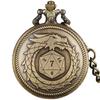 Vintage Punk Drachen Würfel Muster Quarz Taschenuhr Retro Bronze Anhänger Kette Halskette Uhr Zifferblatt mit Arabischen Ziffern Zeitanzeiger